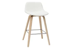 Miliboo Design-Barhocker weiß mit hellem Holz H 65 cm (2er-Set) NONIE* Barhocker