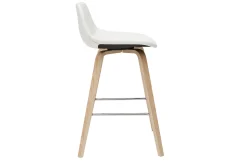 Miliboo Design-Barhocker weiß mit hellem Holz H 65 cm (2er-Set) NONIE* Barhocker