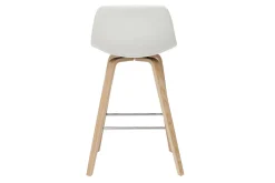 Miliboo Design-Barhocker weiß mit hellem Holz H 65 cm (2er-Set) NONIE* Barhocker