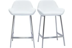 Miliboo Design-Barhocker weiß mit Metallfuß (2er-Set) RINGER* Barhocker