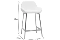 Miliboo Design-Barhocker weiß mit Metallfuß (2er-Set) RINGER* Barhocker