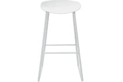 Miliboo Design-Barhocker Weiß mit Metallbeinen (2 Stk.) PEBBLE* Barhocker