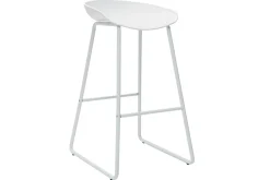 Miliboo Design-Barhocker Weiß mit Metallbeinen (2 Stk.) PEBBLE* Barhocker