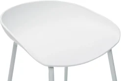 Miliboo Design-Barhocker Weiß mit Metallbeinen (2 Stk.) PEBBLE* Barhocker