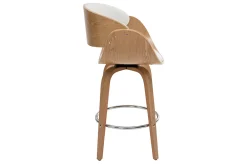 Miliboo Design-Barhocker Weiß und helles Holz 65 cm BENT* Barhocker