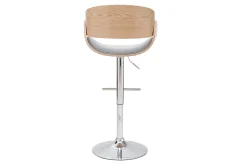 Miliboo Design-Barhocker Weiß und helles Holz BENT* Barhocker