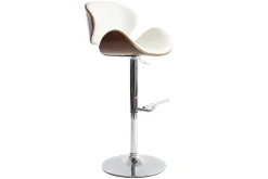 Miliboo Design-Barhocker Weiß und Holz WALNUT* Barhocker