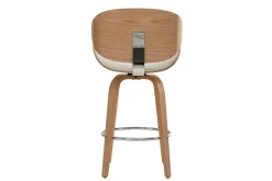 Miliboo Design-Barhocker Weiß und helles Holz 65 cm WALNUT* Barhocker