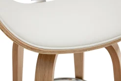 Miliboo Design-Barhocker Weiß und helles Holz 65 cm WALNUT* Barhocker