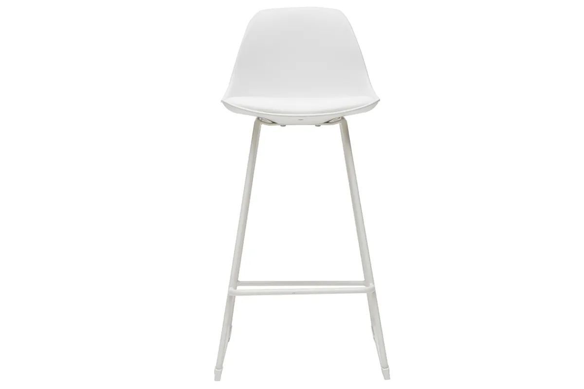 Miliboo Design-Barhocker weiße Metallbeine 65 cm (2er-Satz) FRANZ* Barhocker