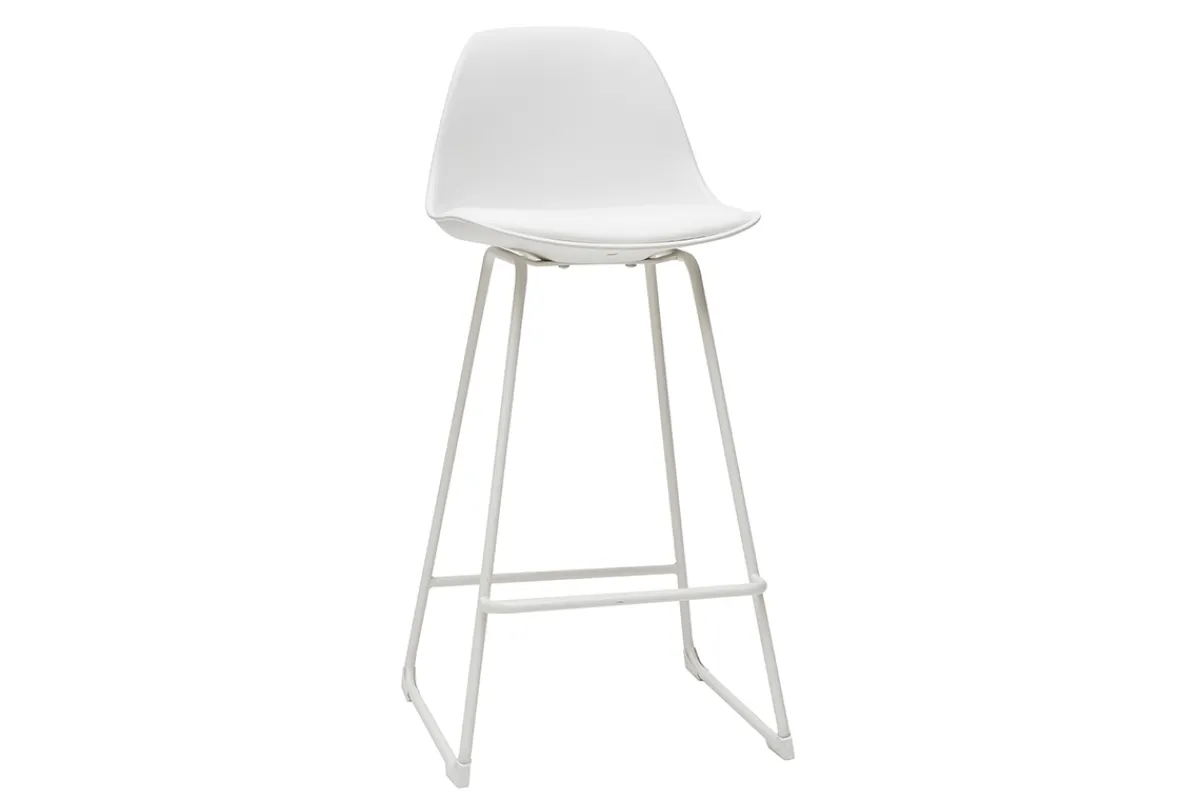 Miliboo Design-Barhocker weiße Metallbeine 65 cm (2er-Satz) FRANZ* Barhocker