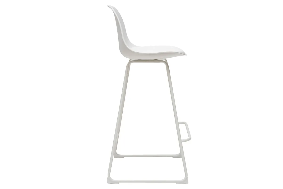 Miliboo Design-Barhocker weiße Metallbeine 65 cm (2er-Satz) FRANZ* Barhocker