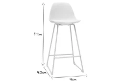 Miliboo Design-Barhocker weiße Metallbeine 65 cm (2er-Satz) FRANZ* Barhocker
