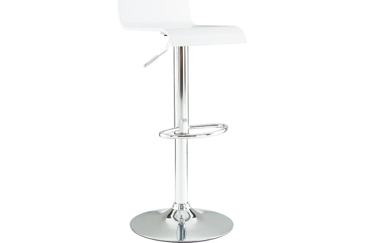 Miliboo Design-Barhocker weißes Holz und verchromtes Metall (2er-Set) SURF V2* Barhocker