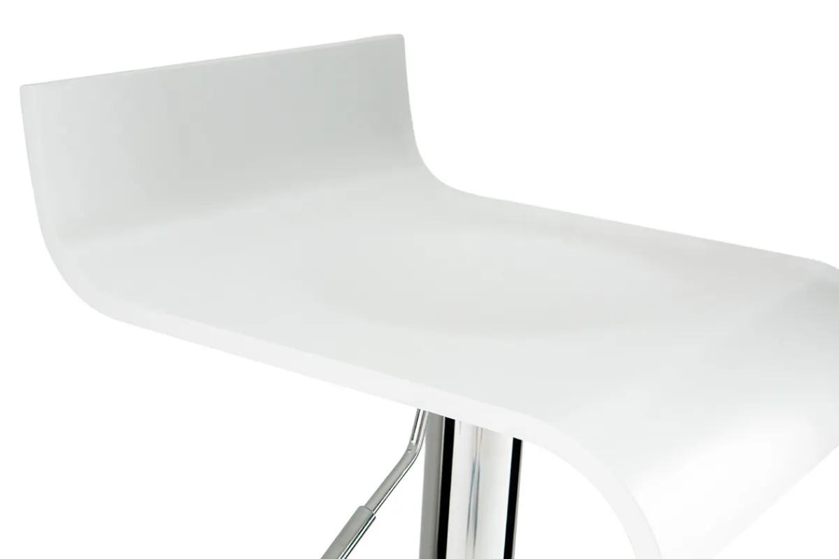 Miliboo Design-Barhocker weißes Holz und verchromtes Metall (2er-Set) SURF V2* Barhocker