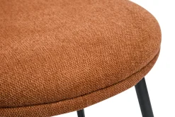 Miliboo Design-Barkhocker aus Textur-Veloursstoff in verbrannter Erde und schwarzem Metall (Set von 2) ROSALIE* Barhocker