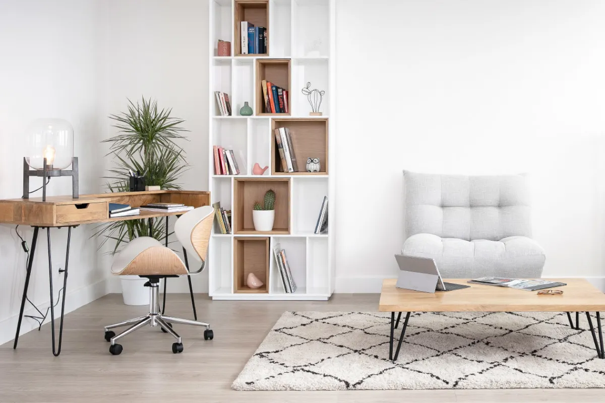 Miliboo Design-Bücherregal anpassbar Weiß und Eiche JAZZ* Bücherregale|Bücherregale