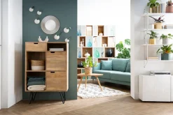 Miliboo Design-Bücherregal anpassbar Weiß und Eiche JAZZ* Bücherregale|Bücherregale