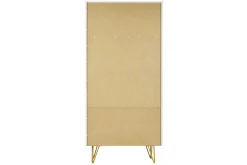 Miliboo Design-Bücherregal graviert matt weiß und goldfarbenes Metall 2 Türen B86 cm OZEN* Bücherregale|Bücherregale
