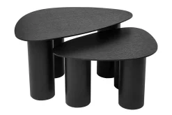 Miliboo Design-Beistelltische aus schwarzem Holz (2er-Set) FOLEEN* Couchtische