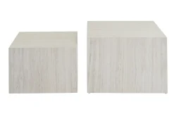 Miliboo Design-Bestelltische mit Travertin-Effekt (2er-Set) CALLA* Couchtische