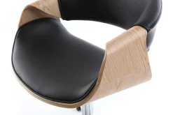 Miliboo Design-Bürosessel ARAMIS, schwarzes PU/helles Holz* Bürostühle|Bürostuhl Zum Kleinen Preis