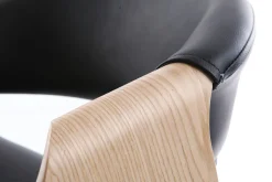 Miliboo Design-Bürosessel ARAMIS, schwarzes PU/helles Holz* Bürostühle|Bürostuhl Zum Kleinen Preis