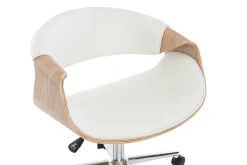Miliboo Design-Bürosessel ARAMIS, weißes PU/helles Holz* Bürostühle|Bürostuhl Zum Kleinen Preis
