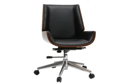 Miliboo Design-Bürosessel dunkles Holz und Schwarz CURVED* Bürostühle|Bürostuhl Zum Kleinen Preis
