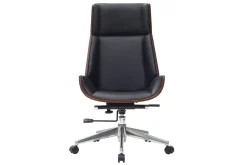 Miliboo Design-Bürosessel dunkles Holz und Schwarz CURVED* Bürostühle|Bürostuhl Zum Kleinen Preis