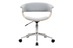 Miliboo Design-Bürosessel grauer Stoff und helles Holz OKTAV* Bürostühle|Bürostuhl Zum Kleinen Preis