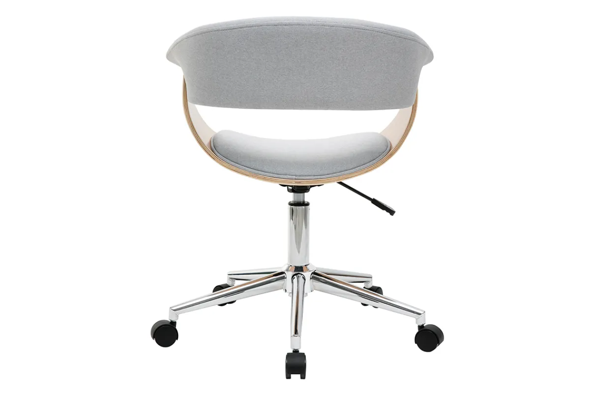 Miliboo Design-Bürosessel grauer Stoff und helles Holz OKTAV* Bürostühle|Bürostuhl Zum Kleinen Preis