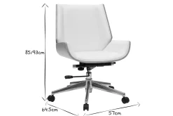 Miliboo Design-Bürosessel helles Holz und PU hellgrauer CURVED* Bürostühle|Bürostuhl Zum Kleinen Preis