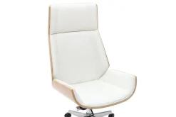 Miliboo Design-Bürosessel helles Holz und PU Weiß CURVED* Bürostühle|Bürostuhl Zum Kleinen Preis
