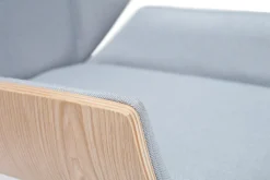 Miliboo Design-Bürosessel helles Holz und PU Grau CURVED* Bürostühle|Ergonomischer Bürostühle