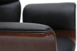 Miliboo Design-Bürosessel schwarz und dunkles Holz ELON* Bürostühle|Ergonomischer Bürostühle
