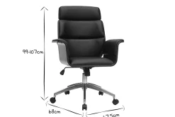 Miliboo Design-Bürosessel schwarz und dunkles Holz ELON* Bürostühle|Ergonomischer Bürostühle