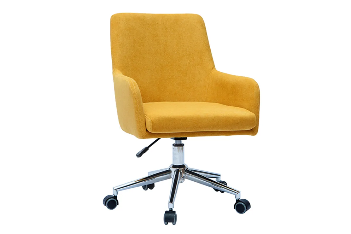 Miliboo Design-Bürosessel senfgelb mit Samteffekt SHANA* Bürostühle|Bürostuhl Zum Kleinen Preis