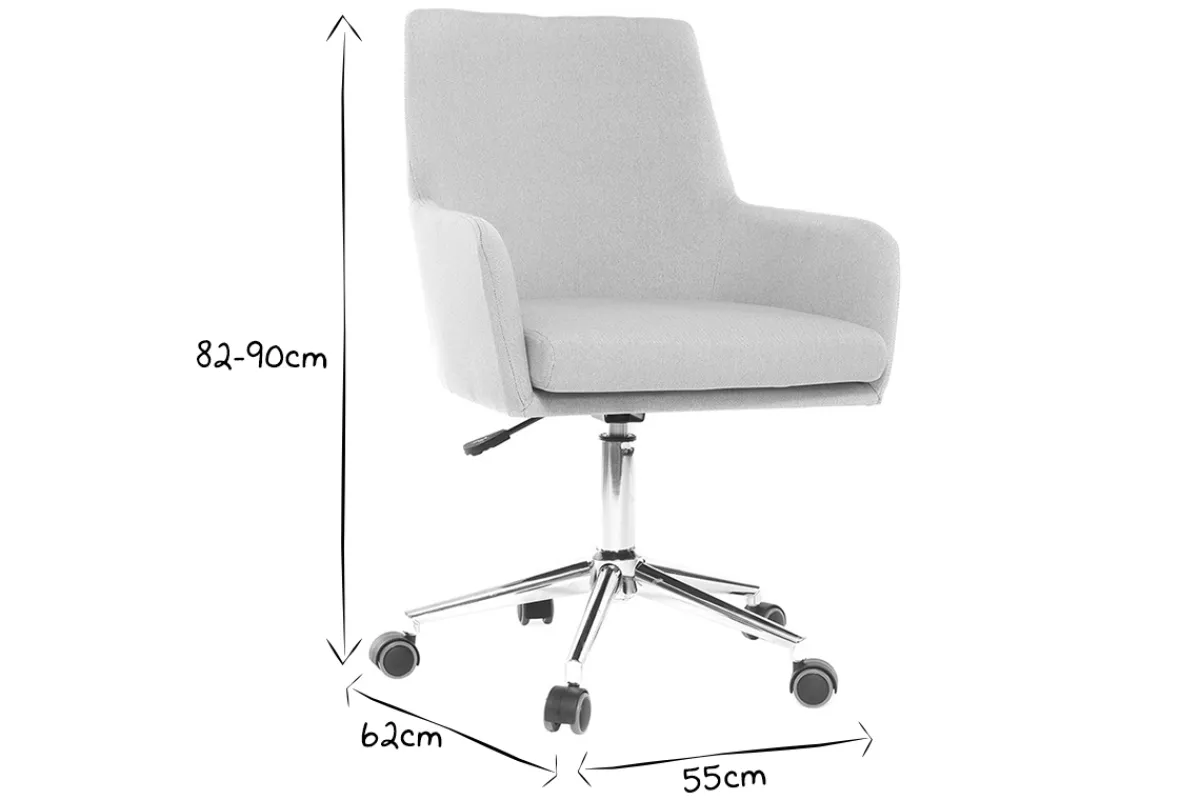 Miliboo Design-Bürosessel Stoff Grau SHANA* Bürostühle|Bürostuhl Zum Kleinen Preis