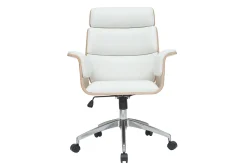 Miliboo Design-Bürosessel weiß und helles Holz ELON* Bürostühle|Bürostuhl Zum Kleinen Preis