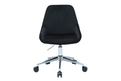 Miliboo Design-Bürostuhl aus schwarzem Samtstoff und verchromtem Metall 360° drehbar HOLO* Bürostühle|Bürostuhl Zum Kleinen Preis