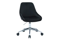 Miliboo Design-Bürostuhl aus schwarzem Samtstoff und verchromtem Metall 360° drehbar HOLO* Bürostühle|Bürostuhl Zum Kleinen Preis