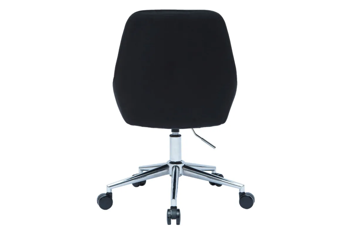 Miliboo Design-Bürostuhl aus schwarzem Samtstoff und verchromtem Metall 360° drehbar HOLO* Bürostühle|Bürostuhl Zum Kleinen Preis