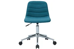 Miliboo Design-Bürostuhl entenblauer Stoff und verchromter Stahl SAURY* Bürostühle|Bürostuhl Zum Kleinen Preis