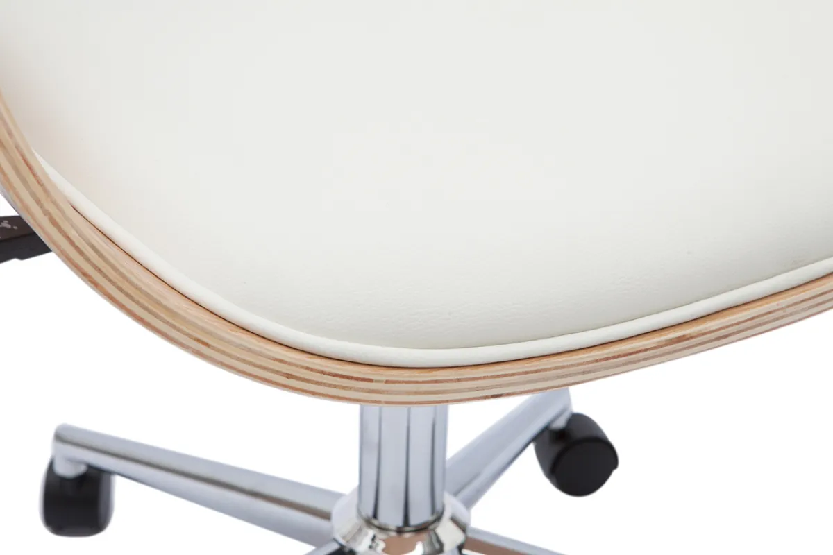 Miliboo Design-Bürostuhl in Weiß mit hellem Holz HANSEN* Bürostühle|Bürostuhl Zum Kleinen Preis