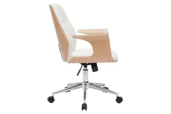Miliboo Design-Bürostuhl in Weiß mit hellem Holz RUFIN* Bürostühle|Bürostuhl Zum Kleinen Preis