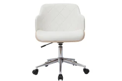 Miliboo Design-Bürostuhl in Weiß mit hellem Holz SANDRO* Bürostühle|Bürostuhl Zum Kleinen Preis