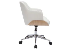 Miliboo Design-Bürostuhl in Weiß mit hellem Holz SANDRO* Bürostühle|Bürostuhl Zum Kleinen Preis