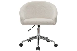 Miliboo Design-Bürostuhl mit Rollen aus Chenille-Veloursstoff in Beige RAVEN* Bürostühle|Bürostuhl Zum Kleinen Preis