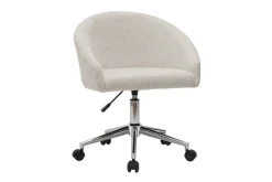 Miliboo Design-Bürostuhl mit Rollen aus Chenille-Veloursstoff in Beige RAVEN* Bürostühle|Bürostuhl Zum Kleinen Preis